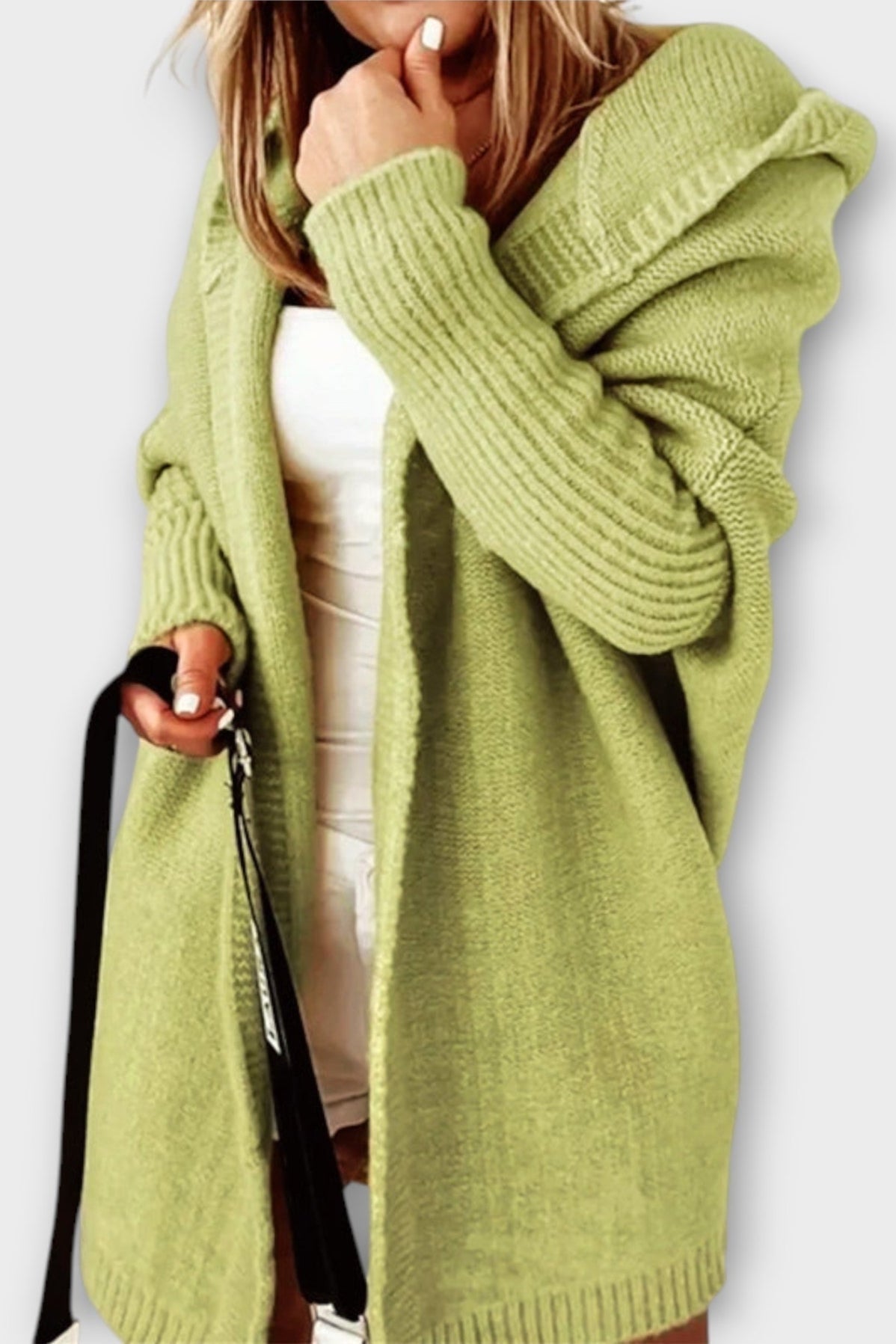 Elena | Aqua Draped Wrap Cardigan
