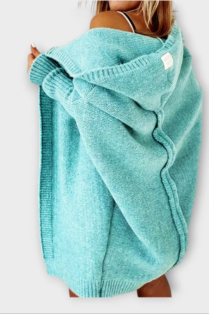 Elena | Aqua Draped Wrap Cardigan