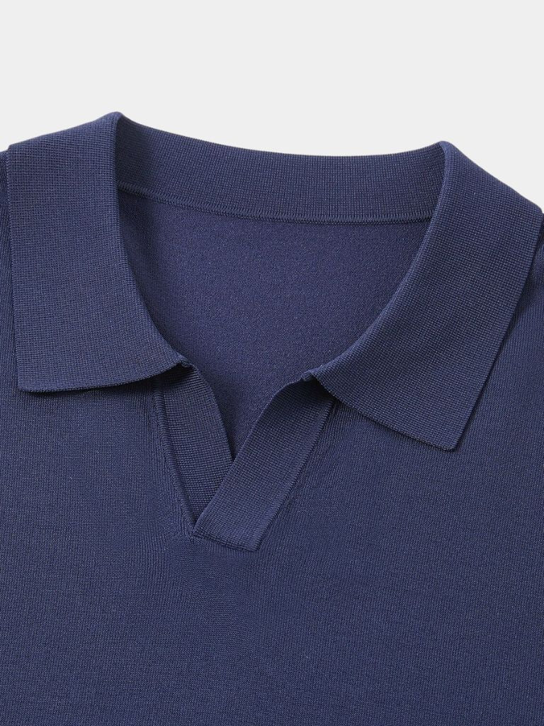 Ellis | Open-Collar Knit Polo Shirt