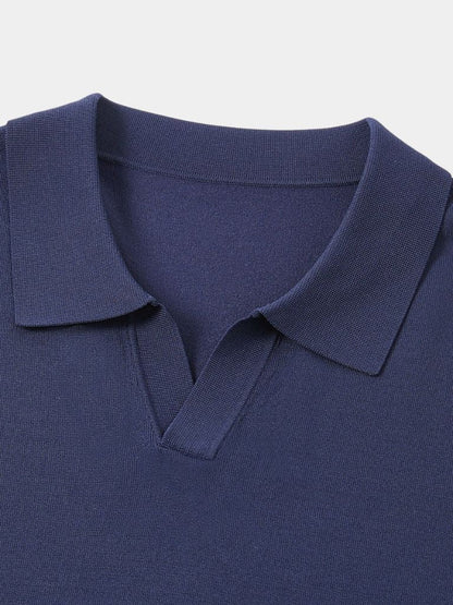 Ellis | Open-Collar Knit Polo Shirt