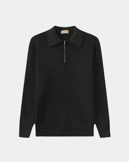 Ellis | Light Grey Knit Polo Jumper