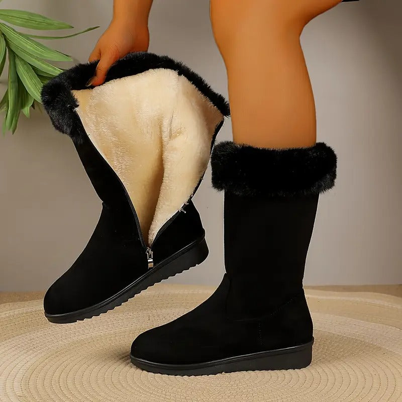 Elsie | Beige Faux-Fur Winter Boots