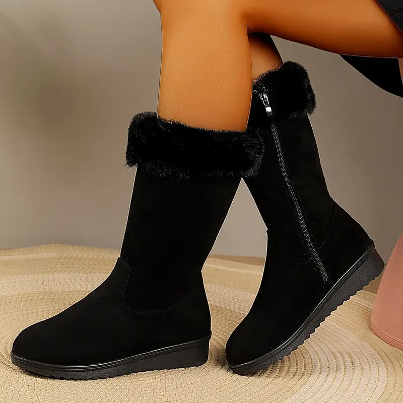 Elsie | Beige Faux-Fur Winter Boots