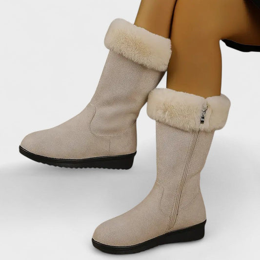 Elsie | Beige Faux-Fur Winter Boots