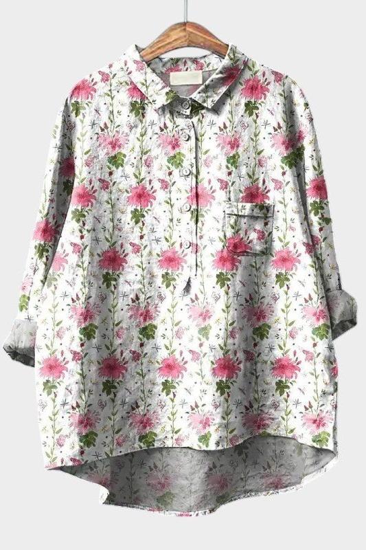 Eileen | White Ditsy Floral Shirt