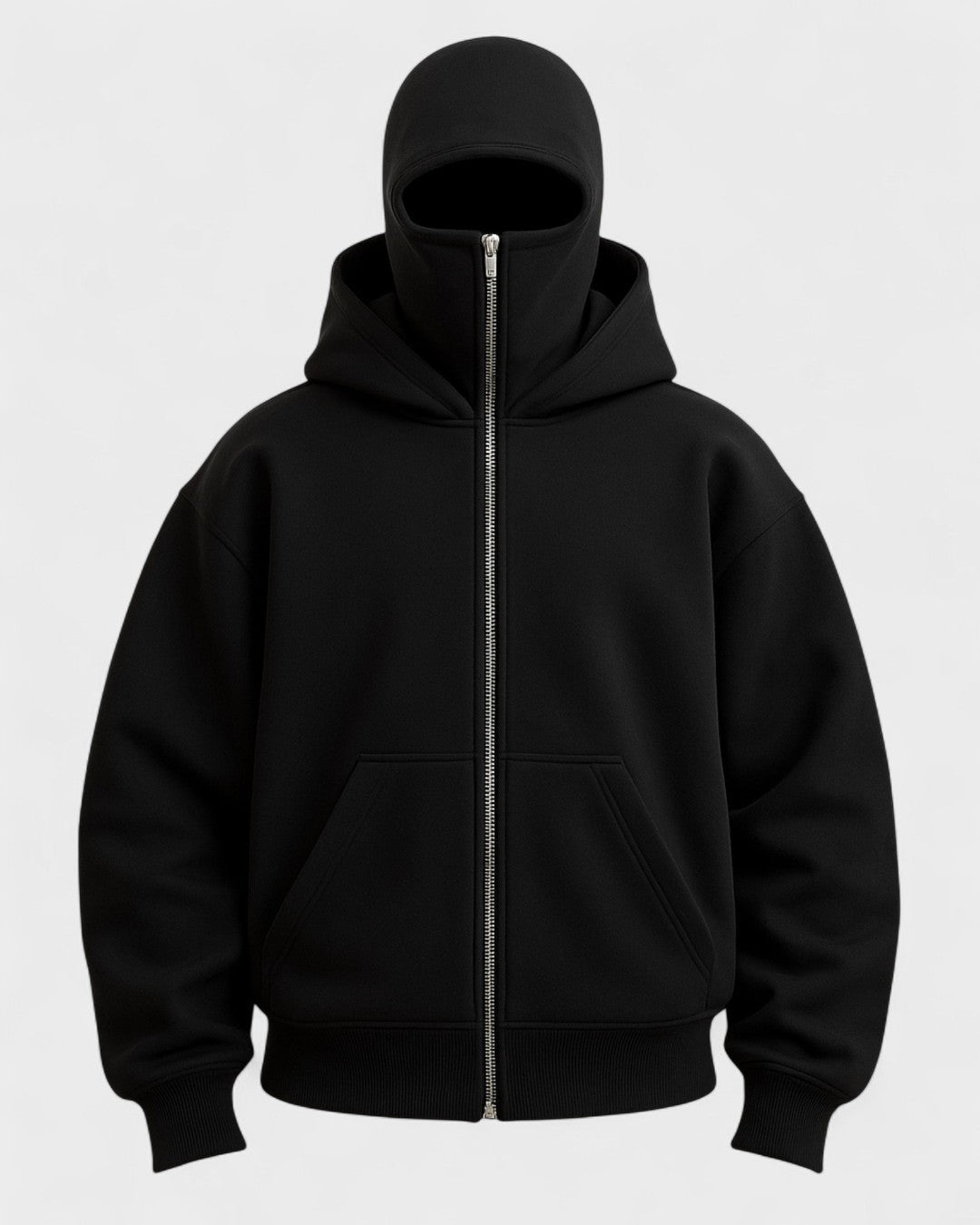 Elinor | Black Oversized Zip Hoodie