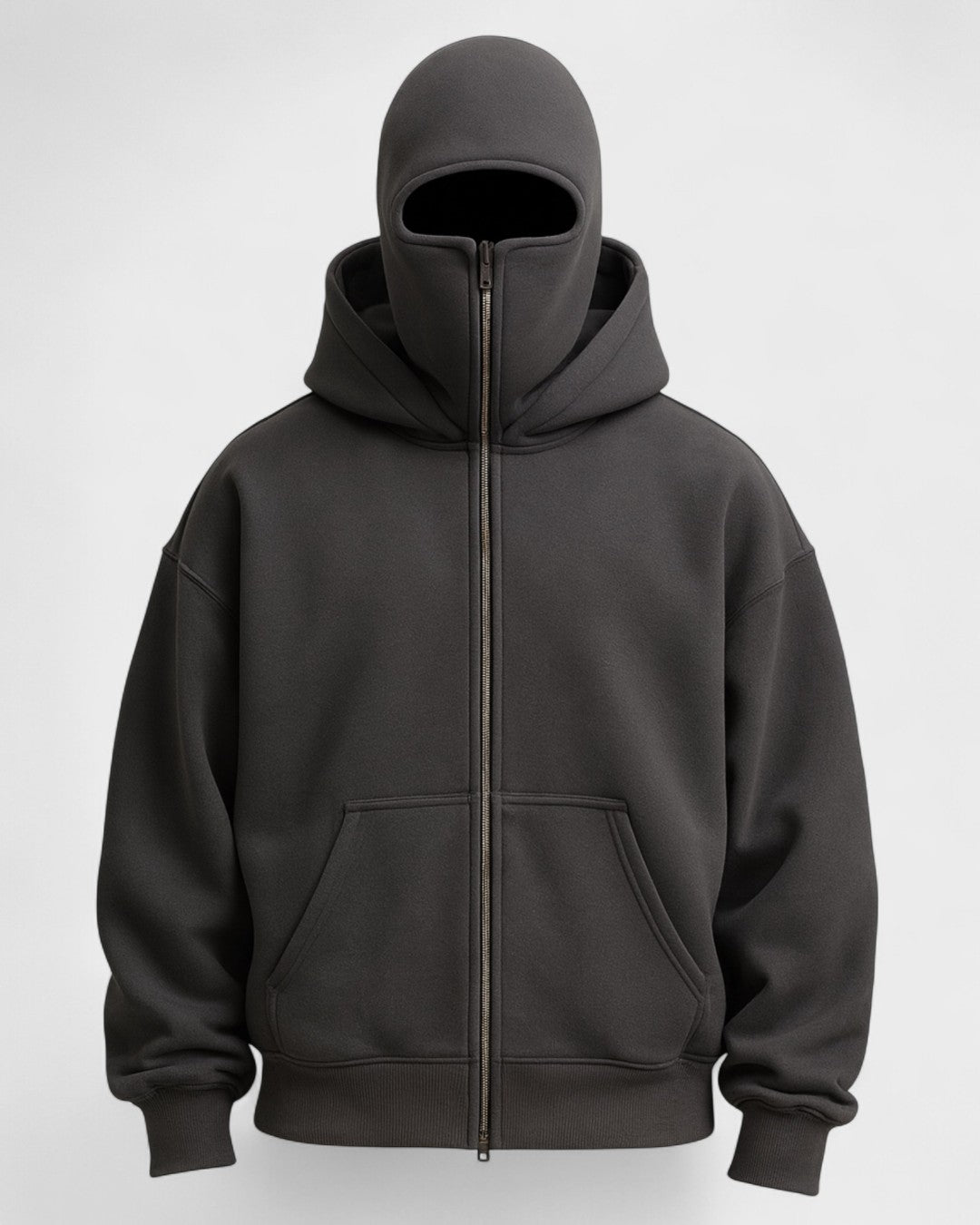 Elinor | Black Oversized Zip Hoodie