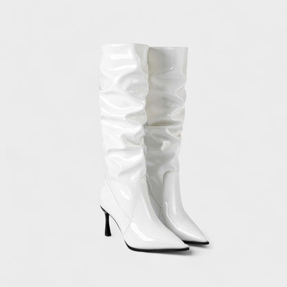 Elinor | Burgundy Patent Knee-High Boots
