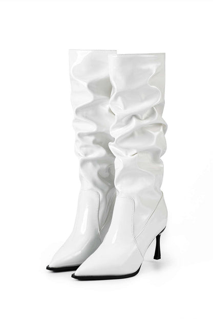 Elinor | Burgundy Patent Knee-High Boots