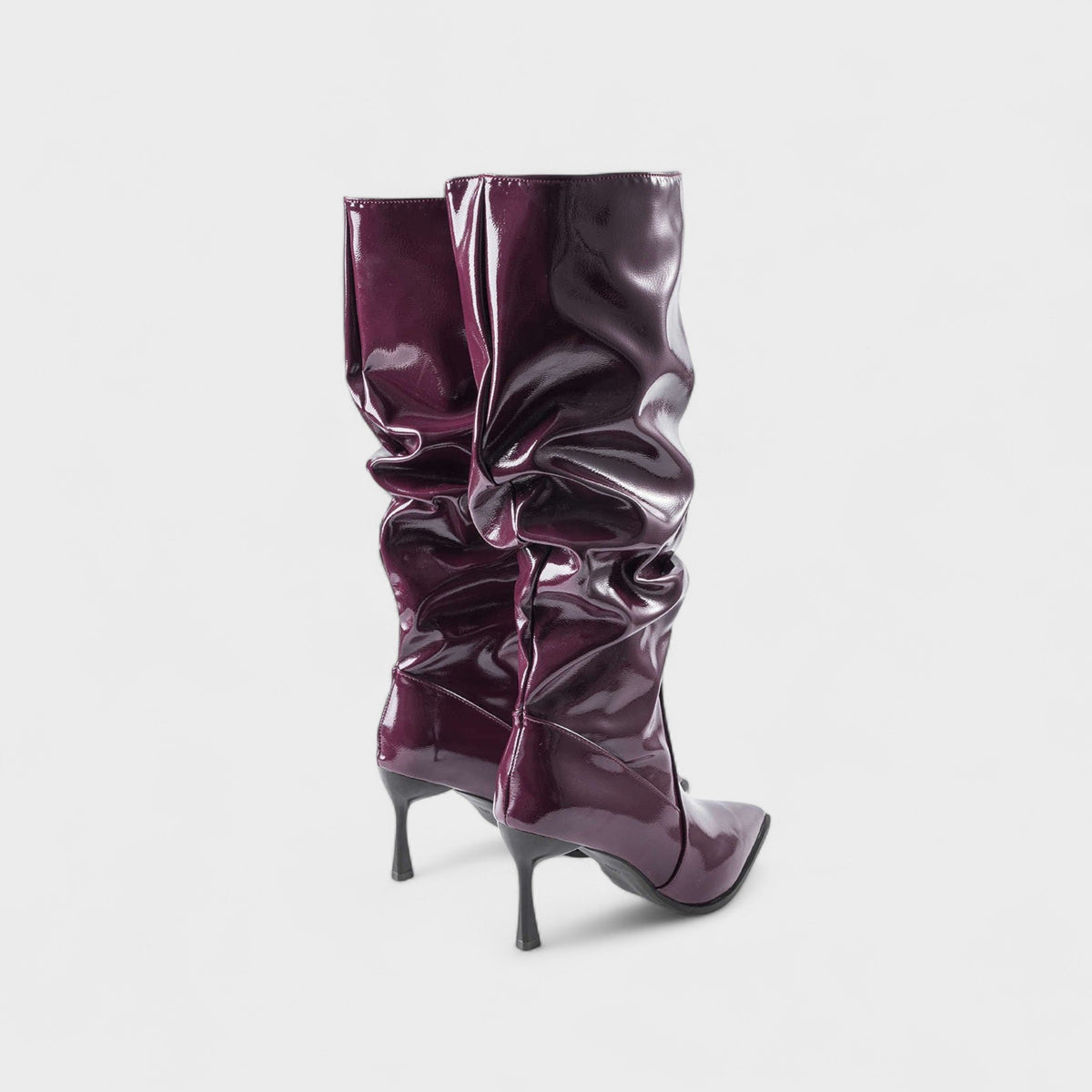 Elinor | Burgundy Patent Knee-High Boots