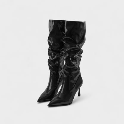Elinor | Burgundy Patent Knee-High Boots