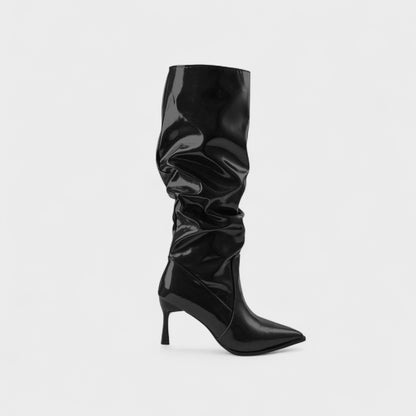 Elinor | Burgundy Patent Knee-High Boots