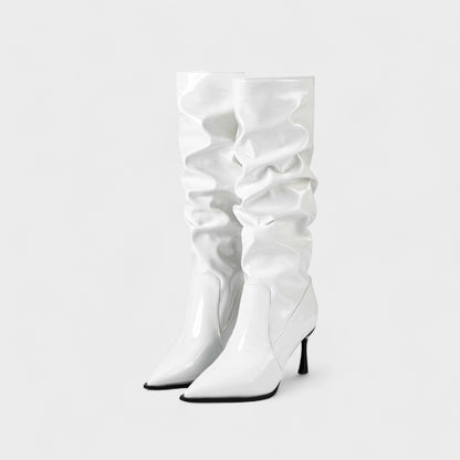 Elinor | Burgundy Patent Knee-High Boots