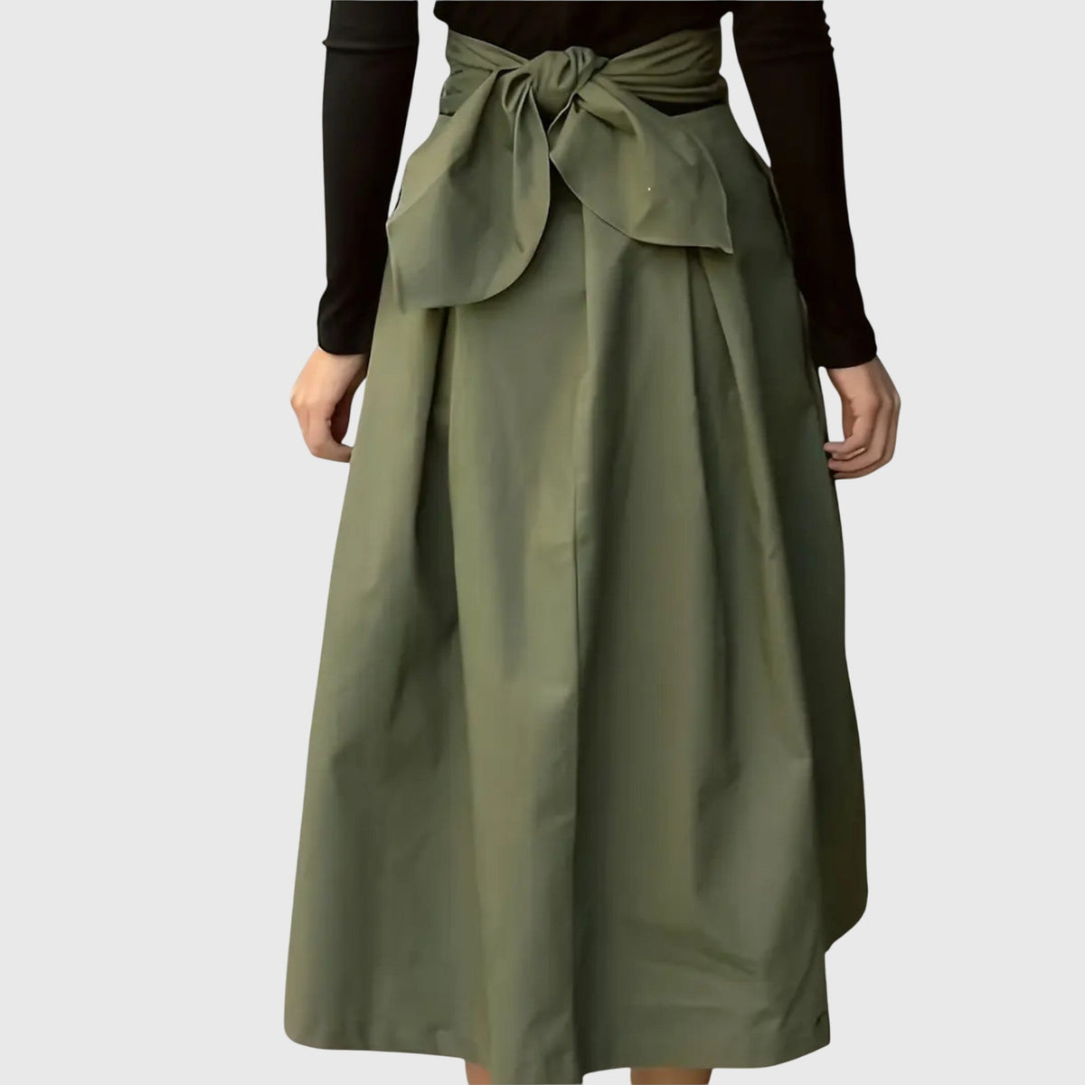 Elinor | Olive A-Line Midi Skirt