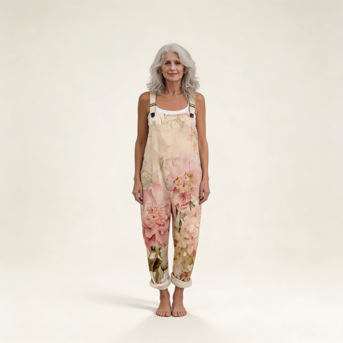 Daphne | Pastel Floral Dungarees