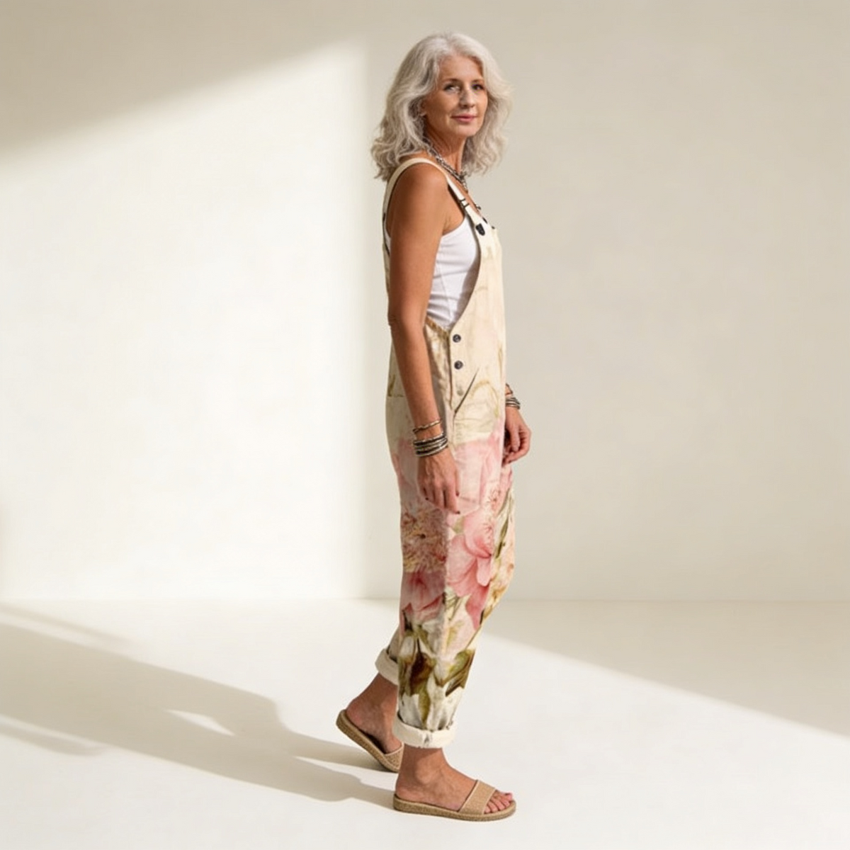Daphne | Pastel Floral Dungarees