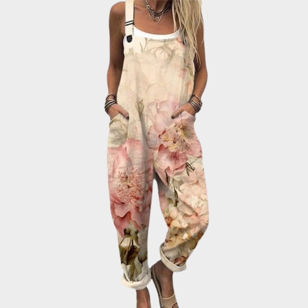 Daphne | Pastel Floral Dungarees
