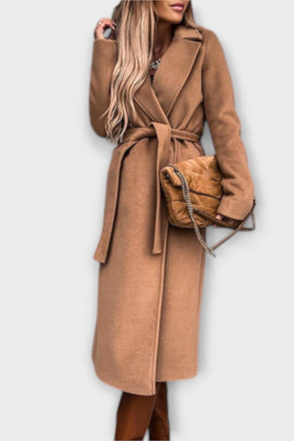 Eliza | Ivory Belted Wrap Coat