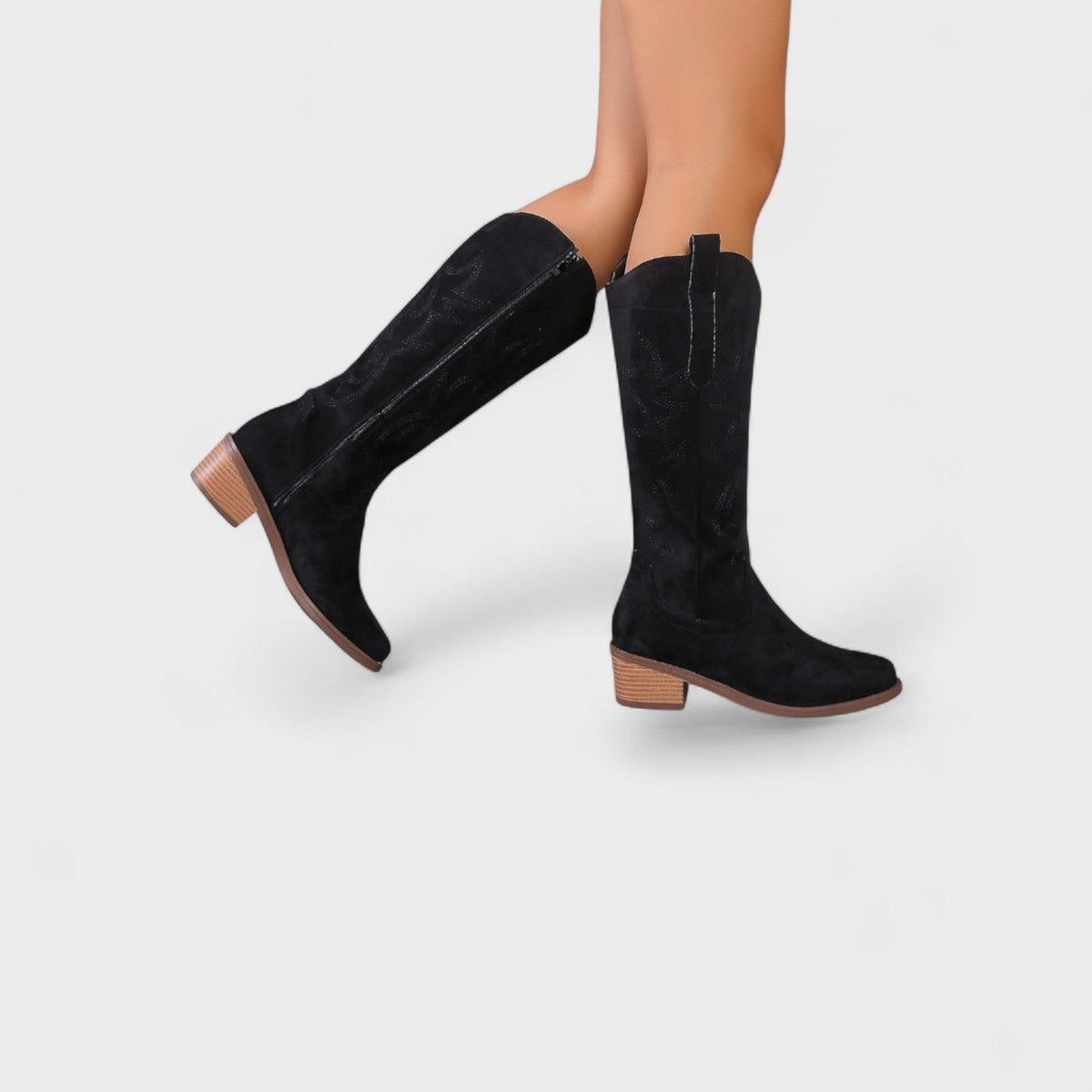 Elsa | Tan Embroidered Western Boots