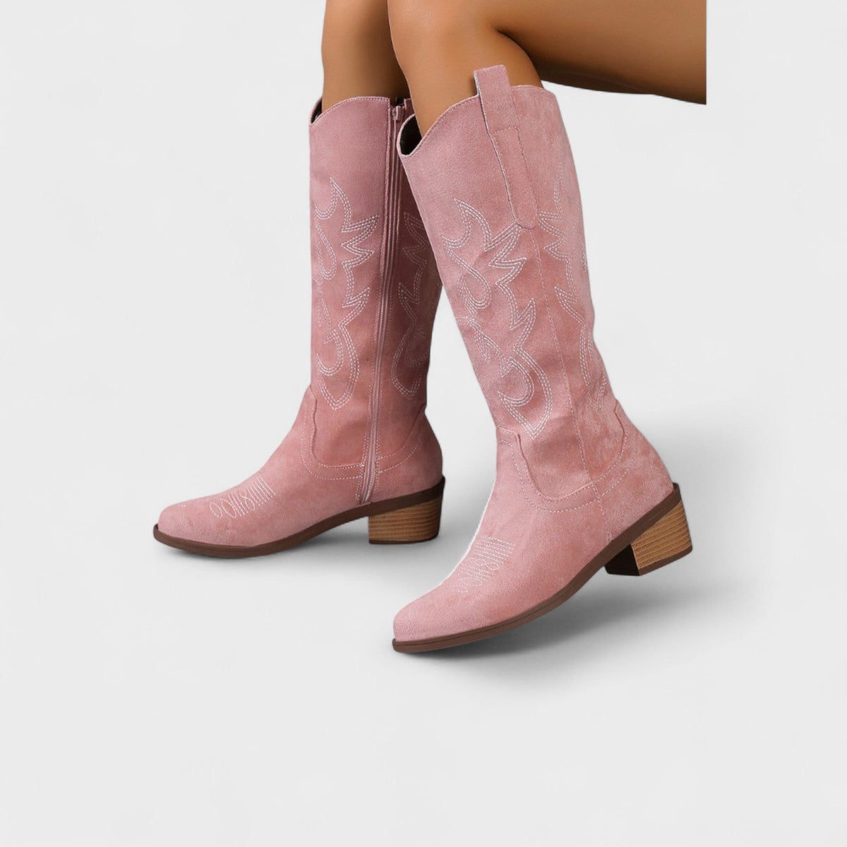 Elsa | Tan Embroidered Western Boots