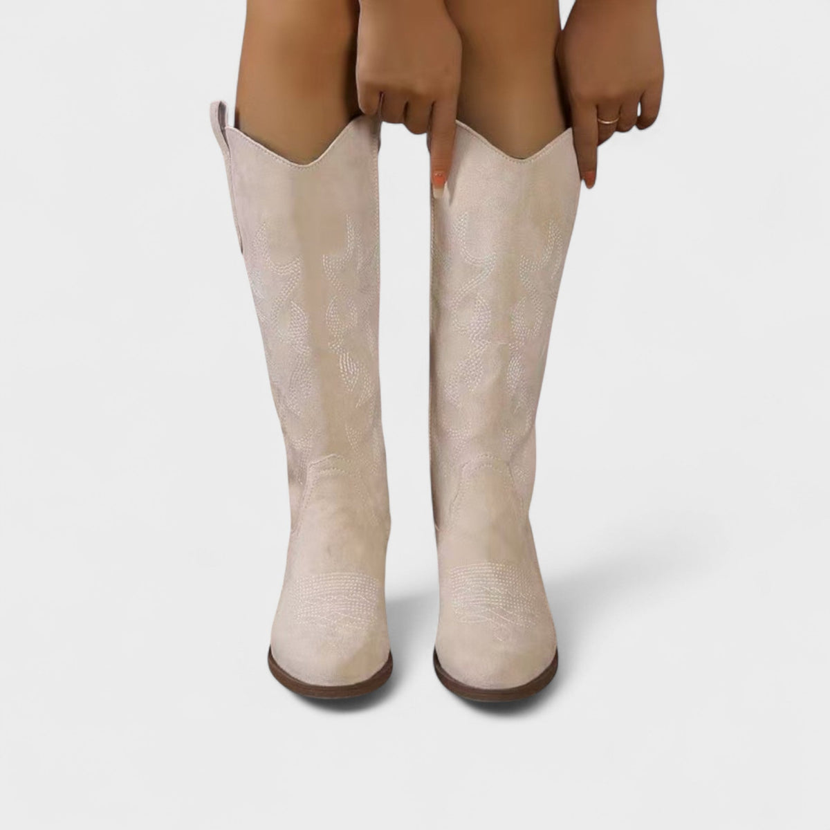 Elsa | Tan Embroidered Western Boots