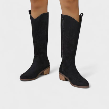 Elsa | Tan Embroidered Western Boots
