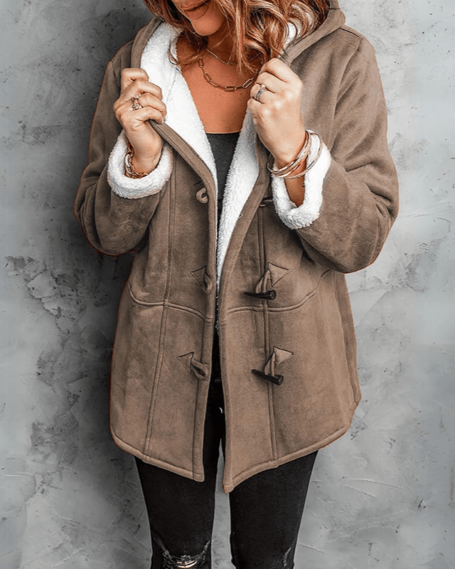 Ella | Red Shearling-Look Coat
