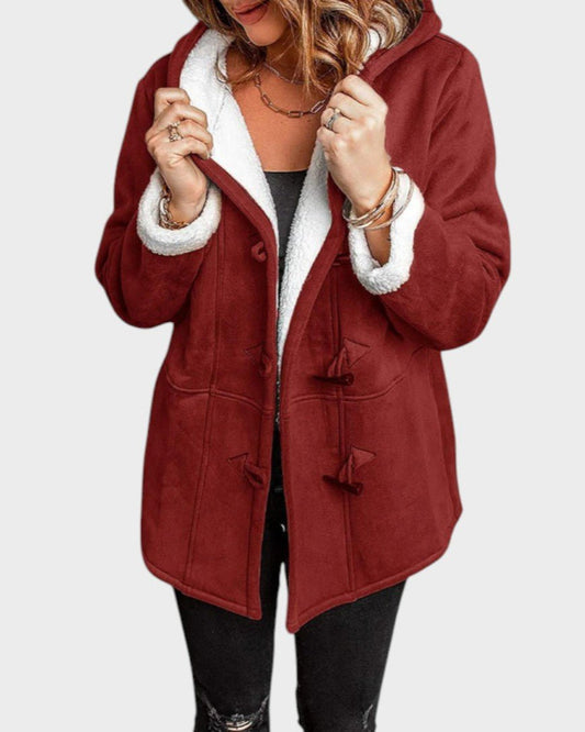 Ella | Red Shearling-Look Coat
