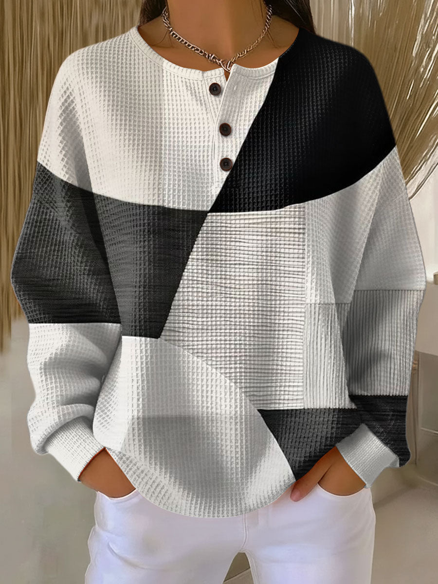 Christine | Black & White Patchwork Jumper