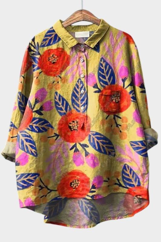 Ella | Mustard Bold Floral Shirt