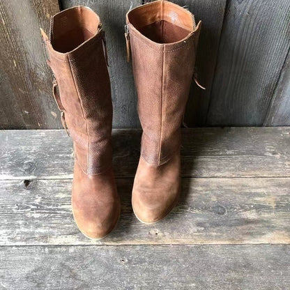 Ellen | Vintage Brown Mid-Calf Boots