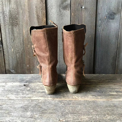 Ellen | Vintage Brown Mid-Calf Boots