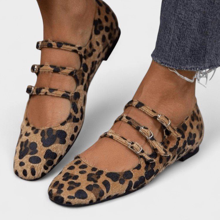 Ellen | Leopard Multi-Strap Mary Jane Flats