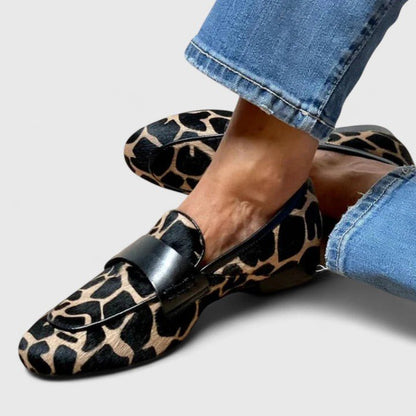 Ellen | Animal Print Buckle Loafers