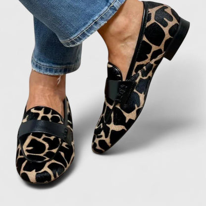 Ellen | Animal Print Buckle Loafers