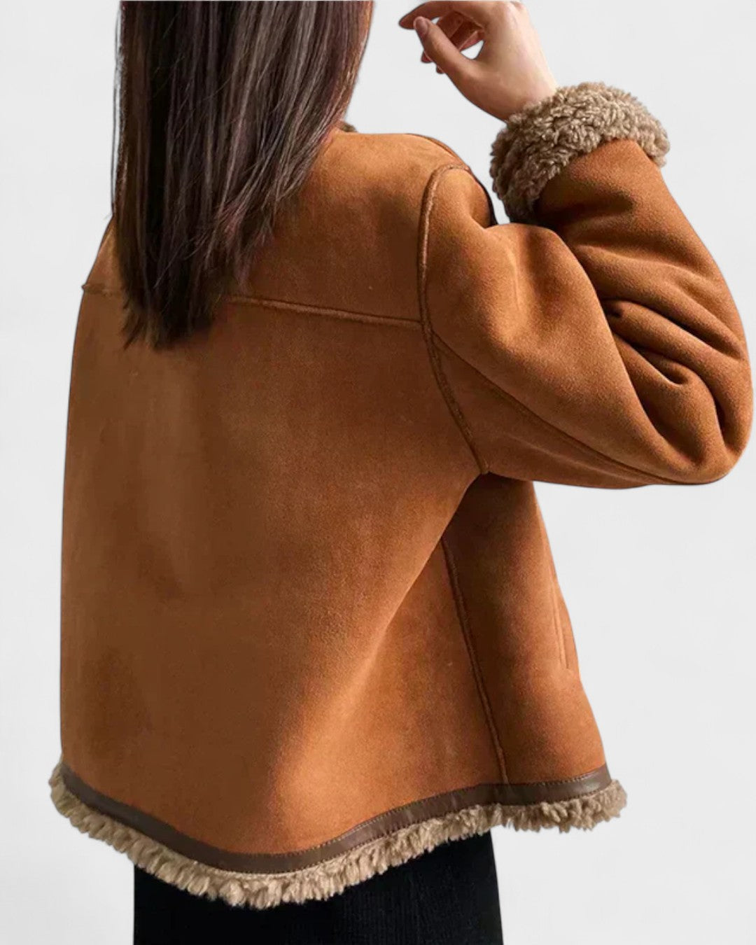 Eleanor | Tan Shearling-Look Jacket