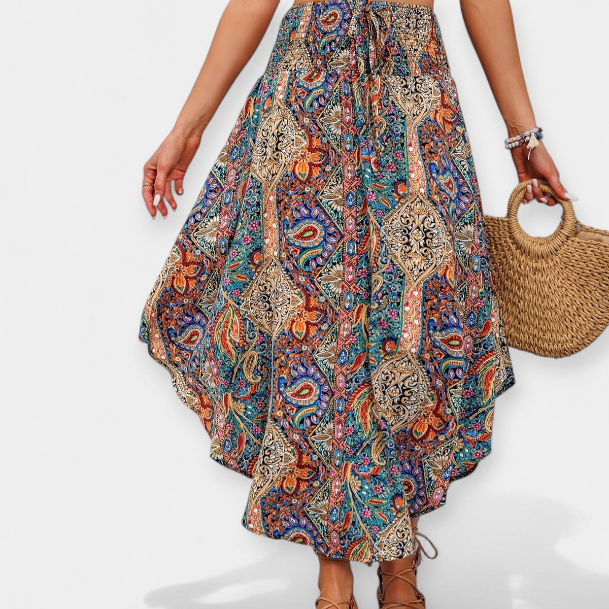 Ellie | Floral Pleated Midi Skirt