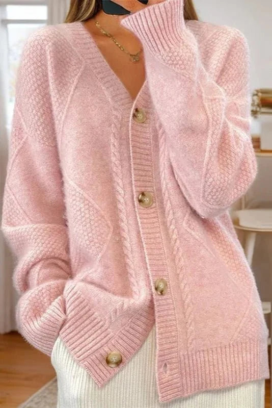 Eloise | Cream Cable-Knit Cardigan