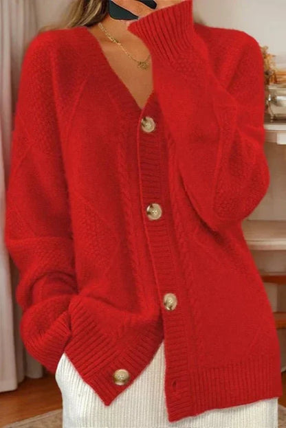 Eloise | Cream Cable-Knit Cardigan