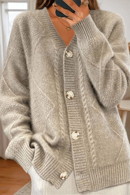 Eloise | Cream Cable-Knit Cardigan