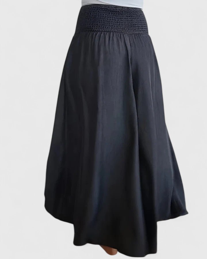 Elspeth | Black Relaxed Wide-Leg Trousers
