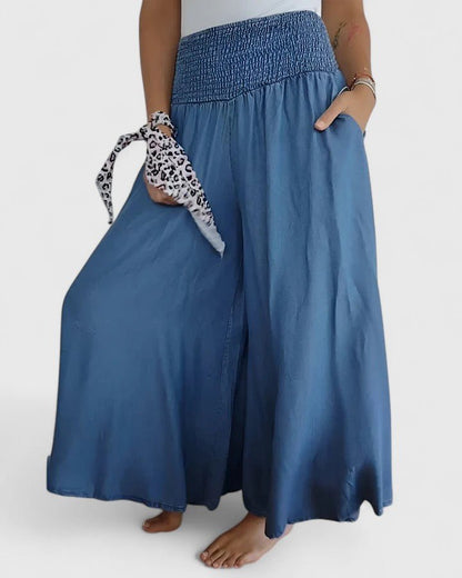 Elspeth | Black Relaxed Wide-Leg Trousers
