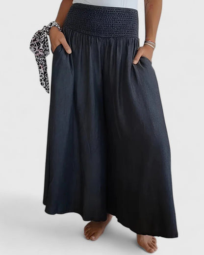 Elspeth | Black Relaxed Wide-Leg Trousers