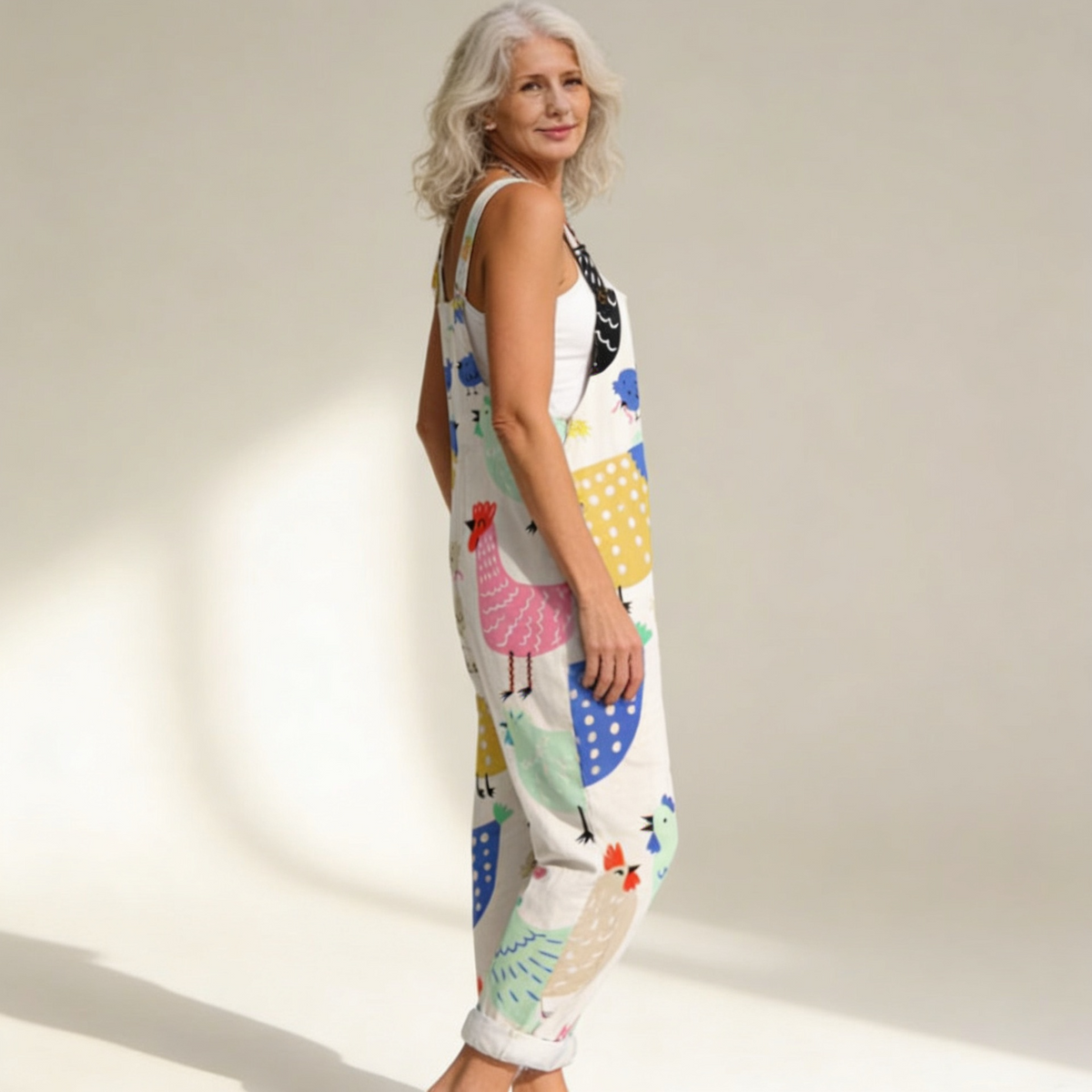 Maisie | Colourful Bird Print Dungarees