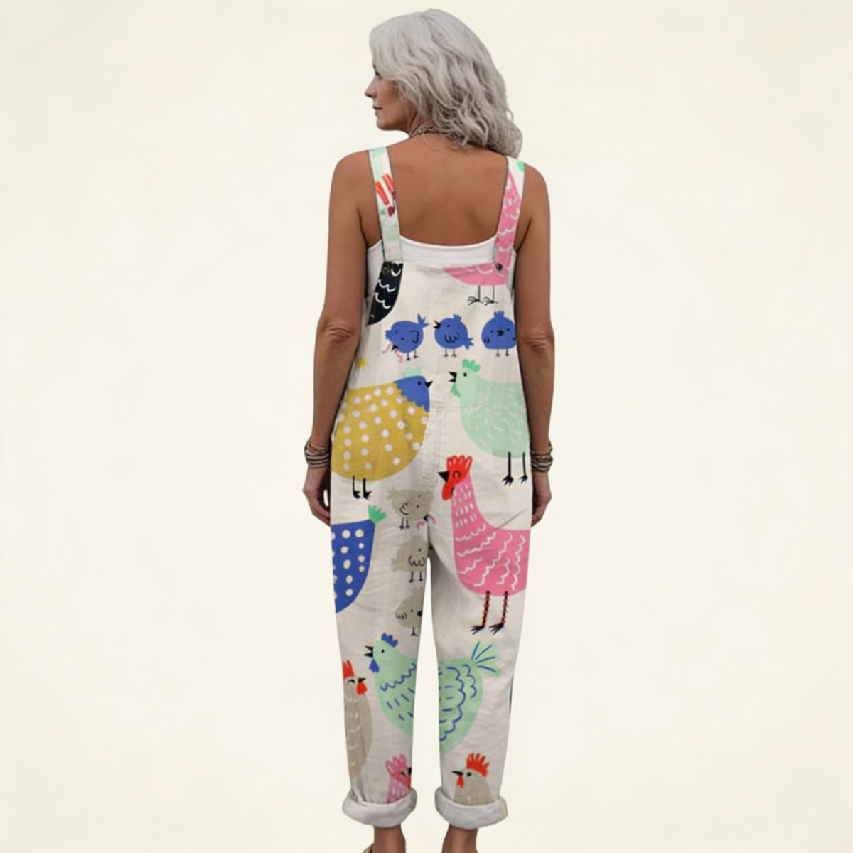 Maisie | Colourful Bird Print Dungarees