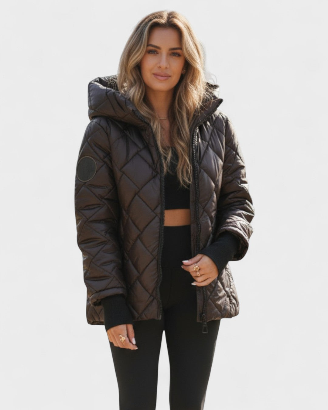 Emma | Burgundy Quilted Hooded Jacket