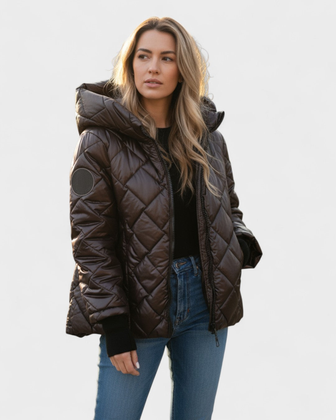 Emma | Burgundy Quilted Hooded Jacket