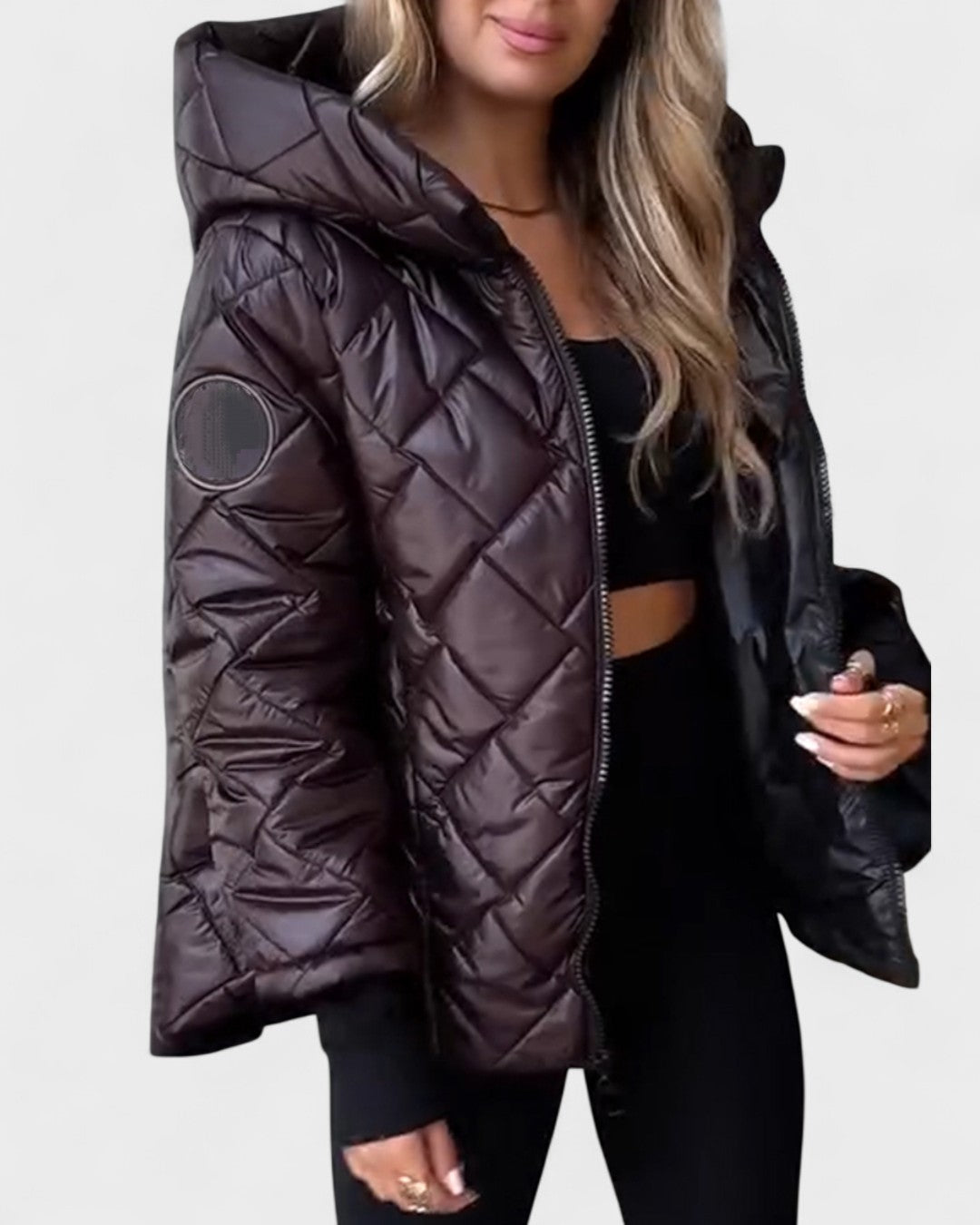Emma | Burgundy Quilted Hooded Jacket