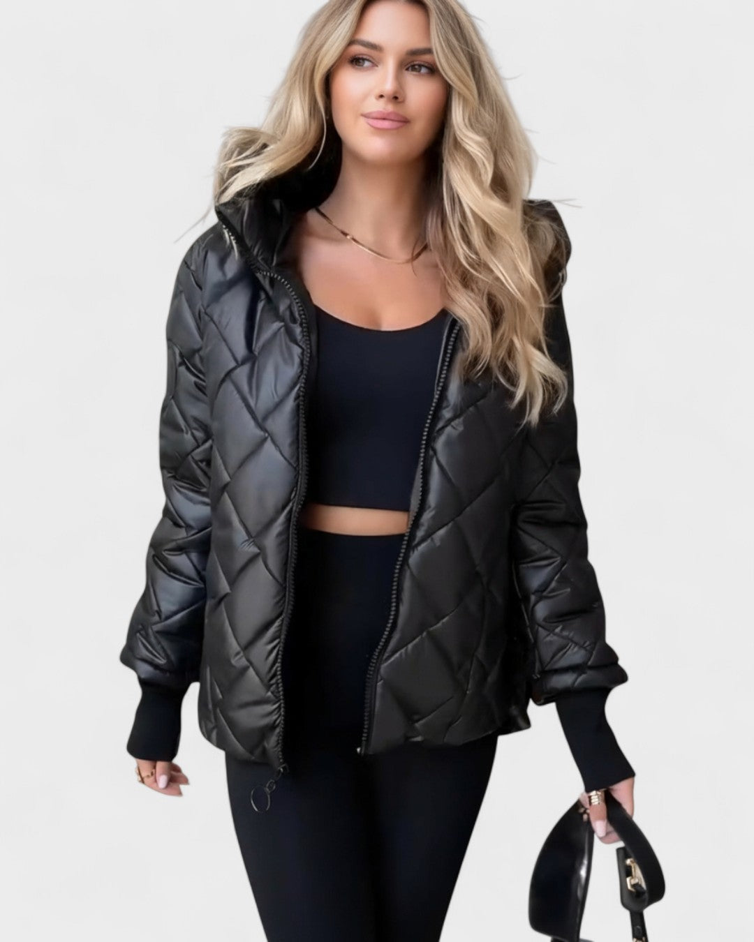 Emma | Burgundy Quilted Hooded Jacket