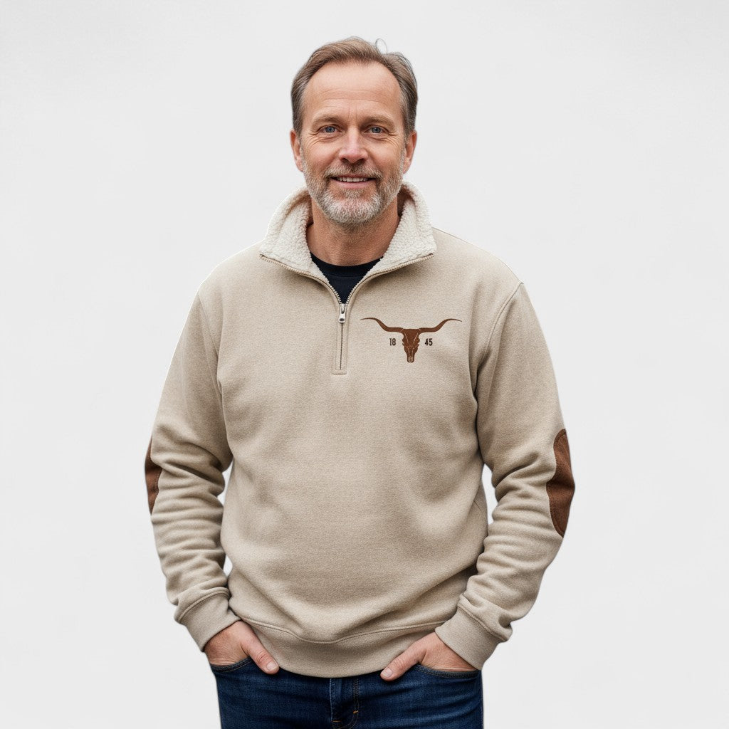 Emmett | Cream Half-Zip Sweatshirt